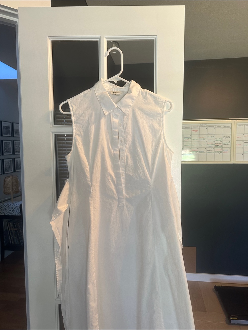 Banana Republic White Sleeveless Midi Shirt Dress XS